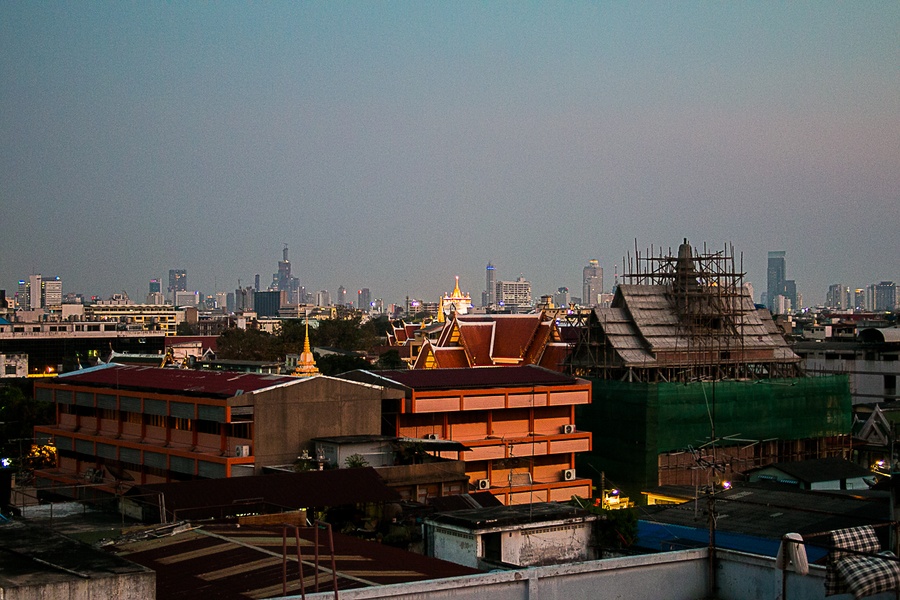 La vue depuis l'hôtel Casa Nithra de Bangkok