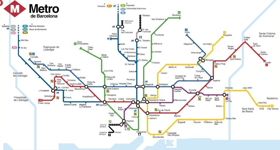 plan métro barcelone