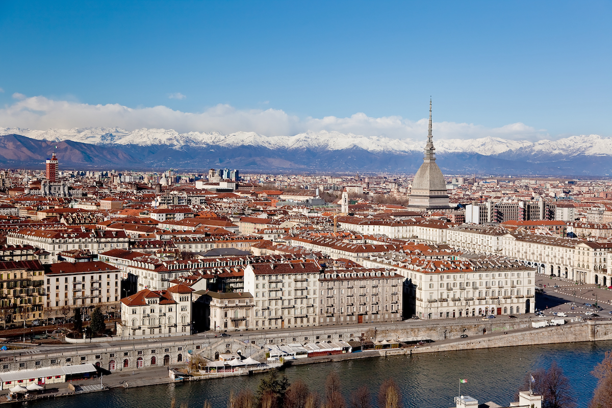 Vue aérienne de la ville de Turin